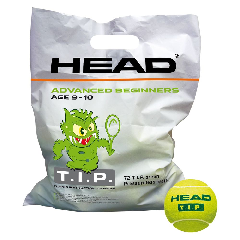 Мячи для тенниса HEAD ( 578280 ) 72B HEAD TIP green - Polybag - 6DZ 2019 (72489782807) 1