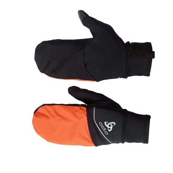 Перчатки для бега ODLO ( 761050 ) Gloves INTENSITY COVER SAFETY LIGHT 2020 black - orange L (7613361301353) 1
