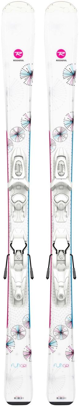 Лыжи горные ROSSIGNOL ( RAIJY02 ) FUN GIRL KX + крепления ( FCJK002 ) KID 4 GW WHITE 2021 1